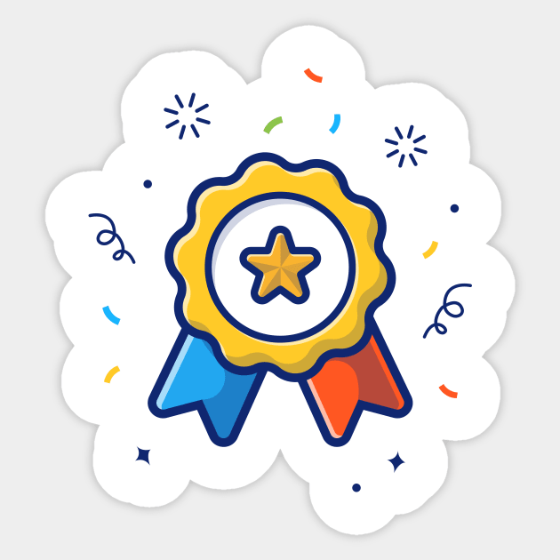 Star badge ribbon cartoon Sticker by Catalyst Labs